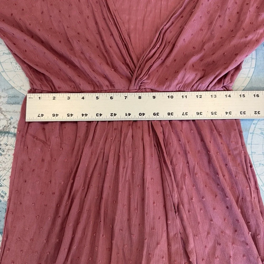 Dippin Daisys Womens Mauve Swiss Dot‎ V-Neck Maxi Dress EX1827JDCOD Pink Large